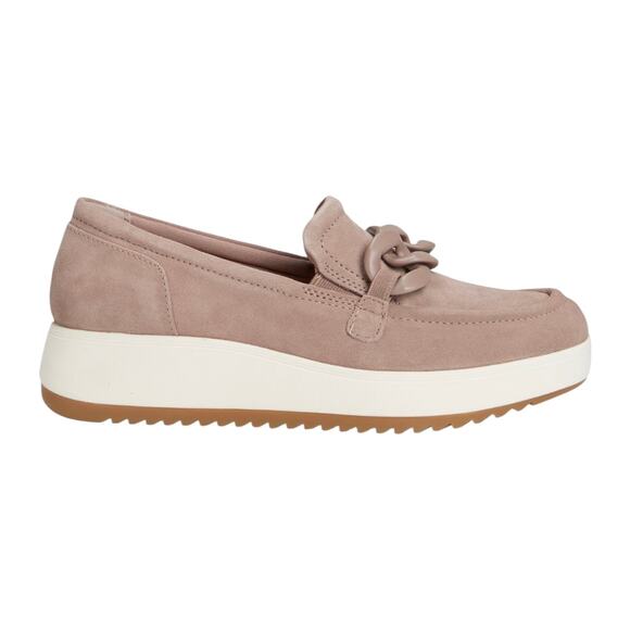 Clarks Women's Zylah May Suede Low Wedge Heel Loafers Mauve Size 9 1/2 - Picture 2 of 5